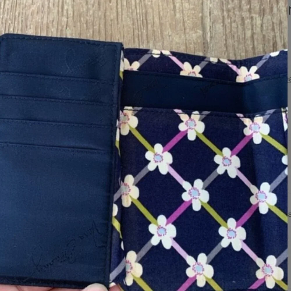 Vera Bradley Floral Nightingale Pattern Euro Wallet Trifold Wallet Designer NWOT - Picture 8 of 15